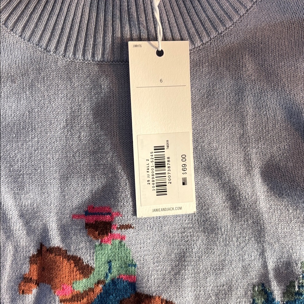 Janie and Jack horse cow girl sweater 6y - Picture 3 of 6